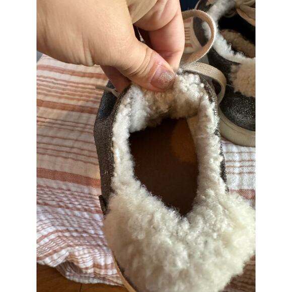 Frye Metallic Ivy Low Lace Shearling Sneaker size 7.5 - Picture 7 of 10